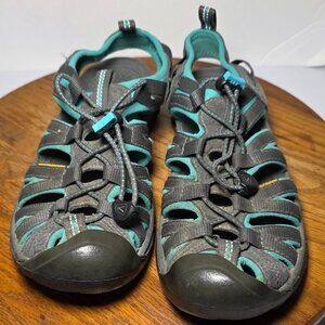 Keen Whisper Womens Gray and Teal Green Sports Hiking Sandal Size 7